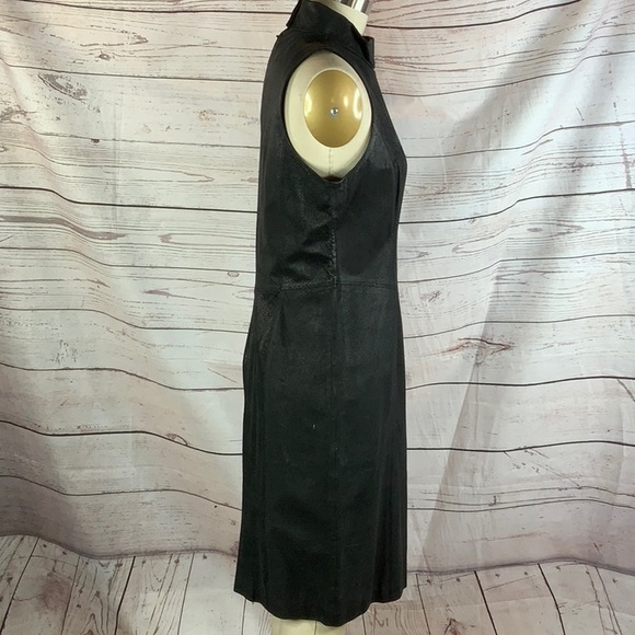 Bermans real leather python like texture pencil sheath dress - Picture 4 of 9